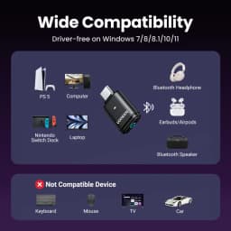USB C Type-C Bluetooth 5.3 Transmitter AptX HD AD Audio Adapter for PC PS5 PS4 Nintendo Switch Headset Speaker Mic