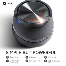 Picun B8 Bluetooth Headphones 120H Playtime Headset Wireless Bluetooth 3EQ Mode Low Latency Hands-Free Calls Over Ear Headphones