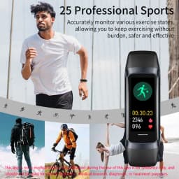 LIGE 1.1" AMOLED Color Display Smartwatch Waterproof Swimming Sports Watch Indoor Outdoor Tracking Smart Band for IOS Android