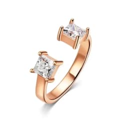 Smyoue 1CTTW 4.5mm Princess Cut Certified Moissanite Rings for Women Adjustable 100% 925 Sterling Silver Wedding Party Band Gift