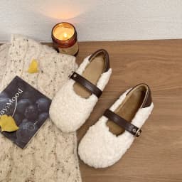 Designer Vintage Women Warm Fur Flats Shoes Fashion Shallow Belt Buckle Spring Autumn Ladies Comfort Loafers Shoes