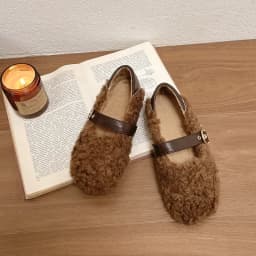 Designer Vintage Women Warm Fur Flats Shoes Fashion Shallow Belt Buckle Spring Autumn Ladies Comfort Loafers Shoes