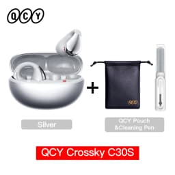 QCY Crossky C30S Open Ear Wireless Earphones Hi-Res with LDAC Ear Clip Earbuds Bluetooth 6.0 Clip On OWS Sports Headphones 40Hrs