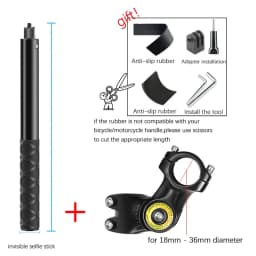 Motorcycle Handlebar Mount Invisible Adjustment Selfie Stick Bicycle Monopod For GoPro DJI Insta360 One R Camera Accessory