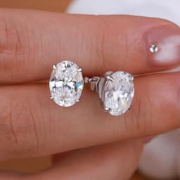 NKHOG 1-4CT Oval Moissanite Stud Earrings S925 Silver Sparkling Diamond Ear Studs For Women Men Wedding 18K Plated Jewelry GRA