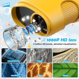1000X Pocket Microscope for Kids with 4K 2.0" Screen Digital Handheld Rechargeable Portable Science Toy STEM Educational Gift