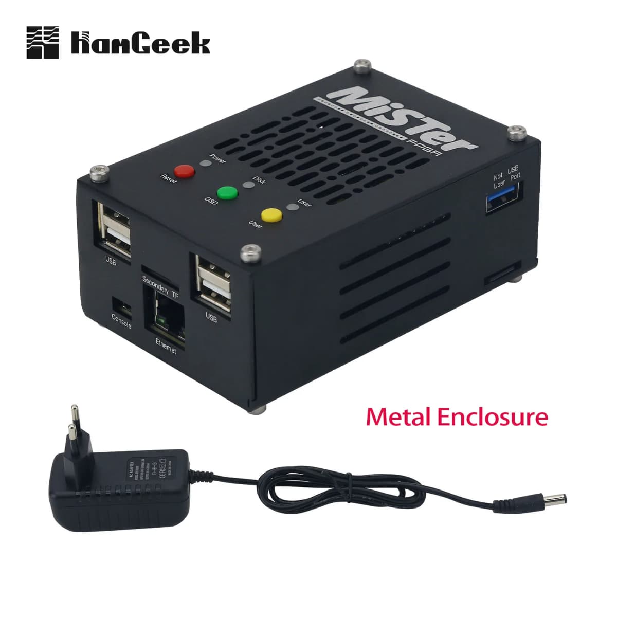 HamGeek Metal Enclosure Open-source-Mister Game Console with Cyclone V SoC FPGA Development Board and 32GB TF Card