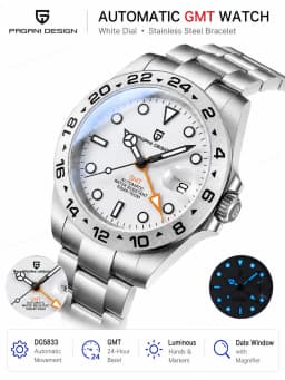 2026 PAGANI Design New Men's Automatic Mechanical Watches GMT Watch 42mm Sapphire Stainless Steel Waterproof Watch Reloj Hombre