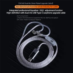 KZ M2 Cable OFC Silver-Plated DAC Type C Dual-Mic Upgraded Earphone Wire