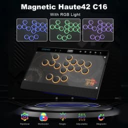 Haute42 C16 Magnetic Leverless Hitbox Controller Stickless Arcade Controller Keyboard For PC/ PS5/PS4 Hitbox Fighting Stick