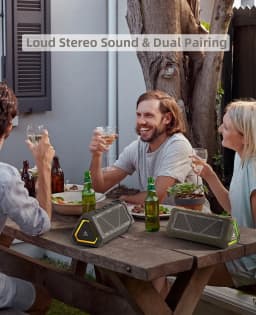 MLOVE P3 Outdoor Bluetooth Speaker, 40W Output Power Bluetooth 5.3 Speaker ,Stereo Sound IPX7 Waterproof,Micro SD Card,RGB Light