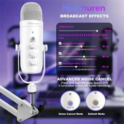 Haomuren Professional USB Streaming Podcast PC Microphone Studio Cardioid Condenser Mic Kit with Boom Arm For Recording YouTube