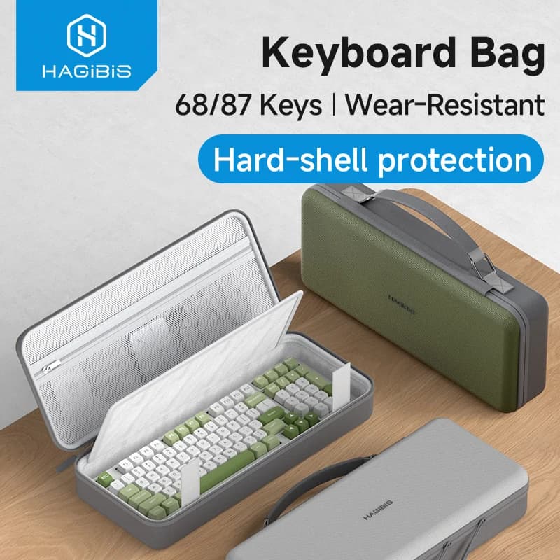 Hagibis Keyboard Portable Carrying Case 68/87 Keys EVA Travel Pouch Electronic Organizer Travel Case Bag Hardshell Shockproof