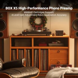 Fosi Audio BOX X5 HIFI Phono Preamp, Mini Preamplifier Home Audio for MM/MC Cartridge Turntable RIAA Preamplifier Compact with V