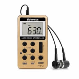 Retekess V112 Radio Mini Pocket Radio Receiver Portable Radios AM FM Rechargeble Sleep Time Earphone For Walkman Go Hiking