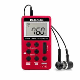 Retekess V112 Radio Mini Pocket Radio Receiver Portable Radios AM FM Rechargeble Sleep Time Earphone For Walkman Go Hiking