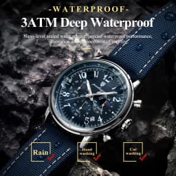 POEDAGAR Luxury Sports Military Men Watch Waterproof Luminous Chronograph Nylon Leather Date Man Wristwatch Quartz Men's Watches