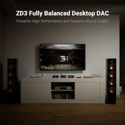 Fosi Audio ZD3 Bluetooth USB Desktop DAC ARC Input, ES9039Q2M Fully Balanced Digital Decoder for Stereo Amplifier with Remote