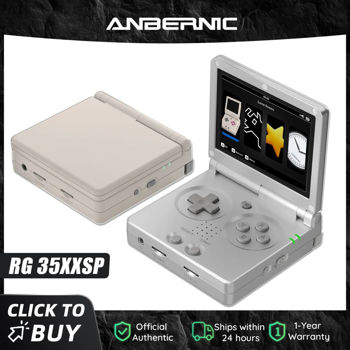 Anbernic RG35XXSP 3.5'' IPS Screen Flip Handheld Console Linux System HDMI-compatible TV Output