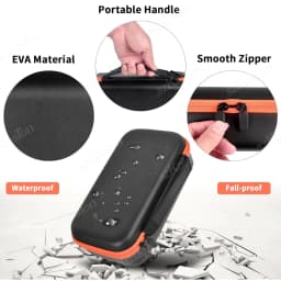 Portable Eva Wireless Microphone Storage Bag Carrying Case Compatible with JBL Wireless Two Microphone System for Trip Camping