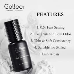Gollee 0.5s Fast Dry Lash Extension Glue Professional Lash Adhesive Lasting 6-8 Weeks Waterproof Grafting Eyelash Super Bonder