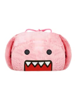 Domokun Pink Cartoon DesignEmbroidery Warm Coral Velvet Lei Feng Hat Autumn Winter Outdoor Ear Protection