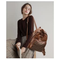 2025 New Super Cool Rivets Soft PU Fashion Backpacks Solid Zipper Large Capacity High Quality Designer Style Backpacks for Women