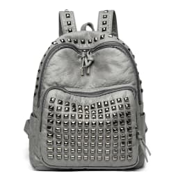 2025 New Super Cool Rivets Soft PU Fashion Backpacks Solid Zipper Large Capacity High Quality Designer Style Backpacks for Women