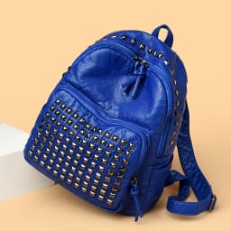 2025 New Super Cool Rivets Soft PU Fashion Backpacks Solid Zipper Large Capacity High Quality Designer Style Backpacks for Women