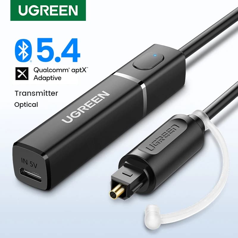 UGREEN Bluetooth Transmitter with aptX HD Adaptive 5.4 TV PC HD Digital Toslink Optical SPDIF Adapter Audio Wireless Transmitter