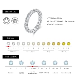 MODIAN Dazzling D Color Moissanite Eternity Band Rings 925 Sterling Silver Luxury Stackable Fashion Ring For Women Fine Jewelry