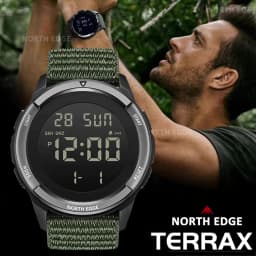 NORTH EDGE 2026 TERRAX Men's Digital Watches Outdoor Sports Swimming Waterproof 50M Stopwatch Countdown Electronic Watch For Men