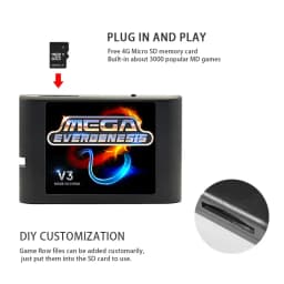 3000 in 1 Mega Genesis V3 Pro With 4GB TF Card EDMD Game Card For SEGA Genesis Mega Drive Master System Game Console
