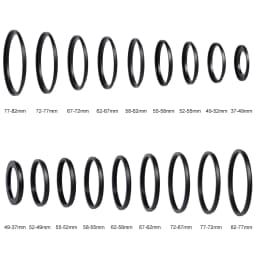 K&F CONCEPT 18 in 1 Filter Adapter Ring Set Camera Lens Step Up/Down Adapter Ring for Canon Nikon Sony DSLR Lens 37-82mm 82-37mm