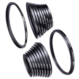 K&F CONCEPT 18 in 1 Filter Adapter Ring Set Camera Lens Step Up/Down Adapter Ring for Canon Nikon Sony DSLR Lens 37-82mm 82-37mm