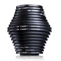 K&F CONCEPT 18 in 1 Filter Adapter Ring Set Camera Lens Step Up/Down Adapter Ring for Canon Nikon Sony DSLR Lens 37-82mm 82-37mm