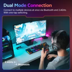 QCY Heroad V200 Over Ear Headphones 50mm Driver 7.1 Surround Sound Headset Wireless Bluetooth 6.0 Earphones for PC Laptop PS4/5