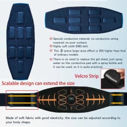 Muscle Toner Smart Abdominal Toning Belt EMS Muscle Stimulator Ab Trainer USB Charge Body Massager Weight Loss Fitness Equipment
