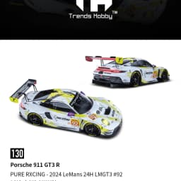 In Stock Trends Hobby TH 1:64 Porsche 911 GT3 R -2025 LeMans 24H LMGT3 #90 Alloy Die Cast Car Model Collection Gift