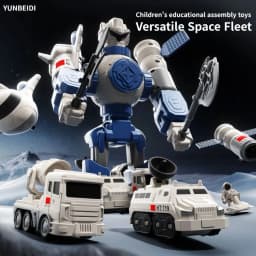 Children's Magnetic Deformation Engineering Car Robot Building Block Toy Set Multi Style Puzzle Assembly Machinery Mech Toy Gift