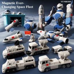 Children's Magnetic Deformation Engineering Car Robot Building Block Toy Set Multi Style Puzzle Assembly Machinery Mech Toy Gift