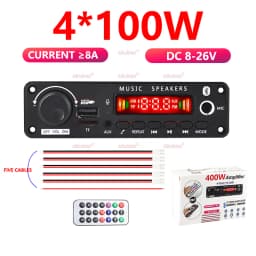 400W Amplifier Bluetooth MP3 WMA APE Decoder Board DC8-26V Handsfree Car Audio Microphone USB TF FM Radio DIY Mp3 Music Player