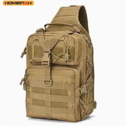 HOMEFISH Men's Multifunctional Tactical Shoulder Bag, Waterproof Camouflage Chest Bag, Large Capacity Crossbody Bag