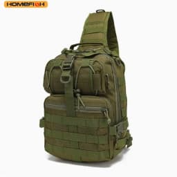 HOMEFISH Men's Multifunctional Tactical Shoulder Bag, Waterproof Camouflage Chest Bag, Large Capacity Crossbody Bag