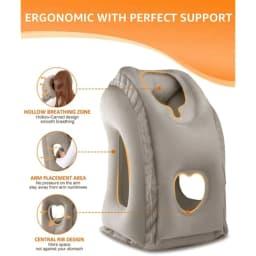 Upgraded Inflatable Air Cushion Travel Pillow Headrest Chin Support Cushions for Airplane Plane Car Office Rest Neck Nap Pillows