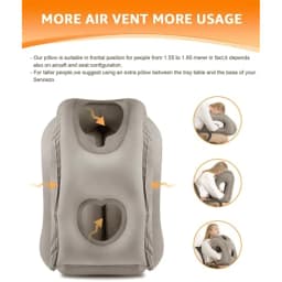 Upgraded Inflatable Air Cushion Travel Pillow Headrest Chin Support Cushions for Airplane Plane Car Office Rest Neck Nap Pillows