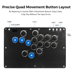 Haute42 T16-Texture Stickless Arcade Stick Controller Hitbox Leverless Controller For PC/PS4/PS5/Switch Arcade Hitbox Keyboard