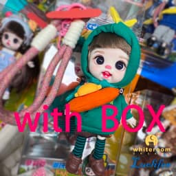 Luolifen Doll for Girl Gift Cute Mini OB11 BJD Trendy Toy Denim Set Kawaii Dopamine Candy Blue Green Eyes Toy Accessories