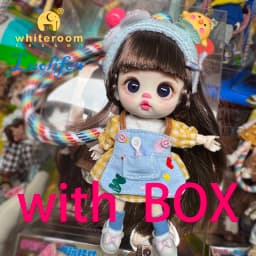Luolifen Doll for Girl Gift Cute Mini OB11 BJD Trendy Toy Denim Set Kawaii Dopamine Candy Blue Green Eyes Toy Accessories