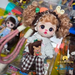 Luolifen Doll for Girl Gift Cute Mini OB11 BJD Trendy Toy Denim Set Kawaii Dopamine Candy Blue Green Eyes Toy Accessories